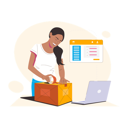 پیش‌نمایش فایل woman-making-parcel-ready-for-delivery-4029647 از پک تجارت الکترونیک و خرید