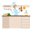 پیش‌نمایش فایل female-masterchef-cooking-food-in-restaurant-5214443 از پک خدمات هتل