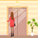 پیش‌نمایش فایل girl-presses-elevator-call-button-5214448 از پک خدمات هتل