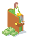 پیش‌نمایش فایل businesswoman-with-cash-5214739 از پک ایزومتریک
