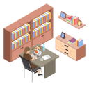پیش‌نمایش فایل businesswoman-working-in-office-workplace-5214763 از پک ایزومتریک