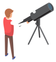 پیش‌نمایش فایل man-stands-near-telescope-5214754 از پک ایزومتریک