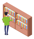 پیش‌نمایش فایل student-taking-book-at-library-5214730 از پک ایزومتریک