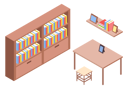 پیش‌نمایش فایل study-room-5214768 از پک ایزومتریک