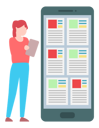 پیش‌نمایش فایل woman-looks-at-business-report-on-mobile-5224284 از پک افراد کسب‌وکار
