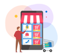 پیش‌نمایش فایل man-doing-online-shopping-on-mobile-5224246 از پک خرید