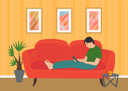 پیش‌نمایش فایل boy-using-phone-by-lying-on-sofa-5214669 از پک سبک زندگی