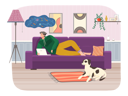 پیش‌نمایش فایل man-lying-on-couch-with-laptop-5214674 از پک سبک زندگی