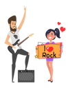 پیش‌نمایش فایل stylish-guitarist-and-happy-young-girl-fan-5226619 از پک موسیقیدان
