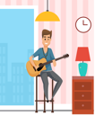پیش‌نمایش فایل young-man-sitting-on-high-chair-playing-acoustic-guitar-5226616 از پک موسیقیدان