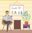 پیش‌نمایش فایل businessman-in-armchair-with-newspaper-5226603 از پک سبک زندگی