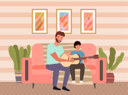 پیش‌نمایش فایل father-teaches-his-son-to-play-guitar-5226596 از پک سبک زندگی