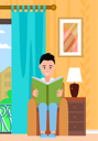 پیش‌نمایش فایل man-enjoys-reading-book-sitting-in-armchair-5226609 از پک سبک زندگی