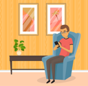پیش‌نمایش فایل man-using-smartphone-while-sitting-on-couch-5226588 از پک سبک زندگی