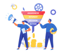 پیش‌نمایش فایل team-of-marketers-work-with-marketing-funnel-5226375 از پک فعالیت‌های کسب‌وکار