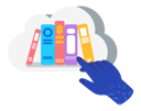 پیش‌نمایش فایل using-cloud-library-5226386 از پک دست‌های رنگارنگ