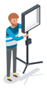 پیش‌نمایش فایل technician-works-with-spotlight-on-set-5226449 از پک استودیو فیلم