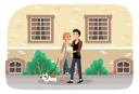 پیش‌نمایش فایل couple-with-a-dog-walking-together-5271670 از پک فعالیت پارک