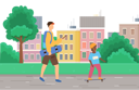 پیش‌نمایش فایل little-boy-riding-skateboard-5271671 از پک فعالیت پارک