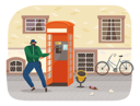 پیش‌نمایش فایل vandal-damaging-the-telephone-booth-on-the-town-street-5271683 از پک وندال‌ها