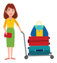 پیش‌نمایش فایل female-tourist-with-luggage-cart-5623751 از پک افراد مسافر