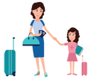 پیش‌نمایش فایل woman-with-her-daughter-going-on-vacation-5623750 از پک افراد مسافر