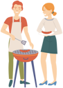 پیش‌نمایش فایل man-and-woman-preparing-steak-for-picnic-5644349 از پک خانواده و دوستان