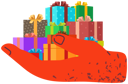 پیش‌نمایش فایل human-hand-giving-gift-boxes-5642942 از پک دست‌های رنگارنگ