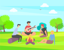 پیش‌نمایش فایل friends-on-camping-in-park-8706970 از پک پارک