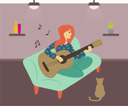 پیش‌نمایش فایل woman-sitting-on-sofa-and-playing-guitar-8706944 از پک فعالیت فراغت
