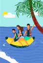 پیش‌نمایش فایل happy-people-riding-inflatable-banana-8706827 از پک فعالیت آبی