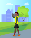 پیش‌نمایش فایل curly-girl-holding-music-system-8707024 از پک فعالیت پارک