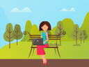 پیش‌نمایش فایل young-woman-doing-work-on-laptop-in-park-8707023 از پک فعالیت پارک