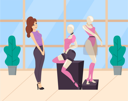 پیش‌نمایش فایل girl-looking-at-cloth-statute-in-shopping-mall-8707145 از پک خرید