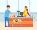 پیش‌نمایش فایل man-doing-checkout-at-shopping-mall-8707144 از پک خرید
