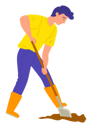 پیش‌نمایش فایل young-man-digging-using-shovel-8707309 از پک مردم کشاورز
