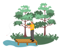 پیش‌نمایش فایل young-man-fishing-at-forest-8707319 از پک جنگل
