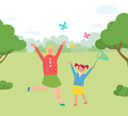 پیش‌نمایش فایل mother-and-daughter-playing-in-park-8710125 از پک باغ