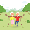 پیش‌نمایش فایل old-couple-sitting-in-park-8710124 از پک باغ