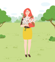 پیش‌نمایش فایل woman-standing-in-park-holding-flower-8710123 از پک باغ