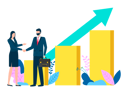 پیش‌نمایش فایل businessman-and-businesswoman-getting-business-growth-8709708 از پک مبانی کسب‌وکار