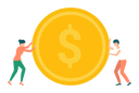 پیش‌نمایش فایل young-man-and-woman-pushing-dollar-coin-8709739 از پک مبانی کسب‌وکار