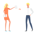 پیش‌نمایش فایل young-woman-giving-business-report-to-man-8709720 از پک مبانی کسب‌وکار