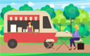 پیش‌نمایش فایل young-woman-taking-coffee-from-coffee-truck-8709466 از پک فعالیت مزرعه