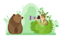 پیش‌نمایش فایل wild-life-photographer-clicking-bear-photo-8709408 از پک عکاس