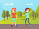 پیش‌نمایش فایل childs-skateboarding-in-park-8740156 از پک پارک