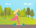 پیش‌نمایش فایل girl-riding-scooter-in-park-8740154 از پک پارک