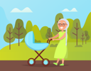 پیش‌نمایش فایل grandmother-walking-with-toddler-in-pushcart-8740152 از پک پارک