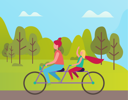 پیش‌نمایش فایل mother-and-daughter-riding-cycle-in-park-8740153 از پک پارک