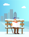 پیش‌نمایش فایل aged-man-reading-newspaper-while-sitting-in-snow-park-8733973 از پک فصل زمستان